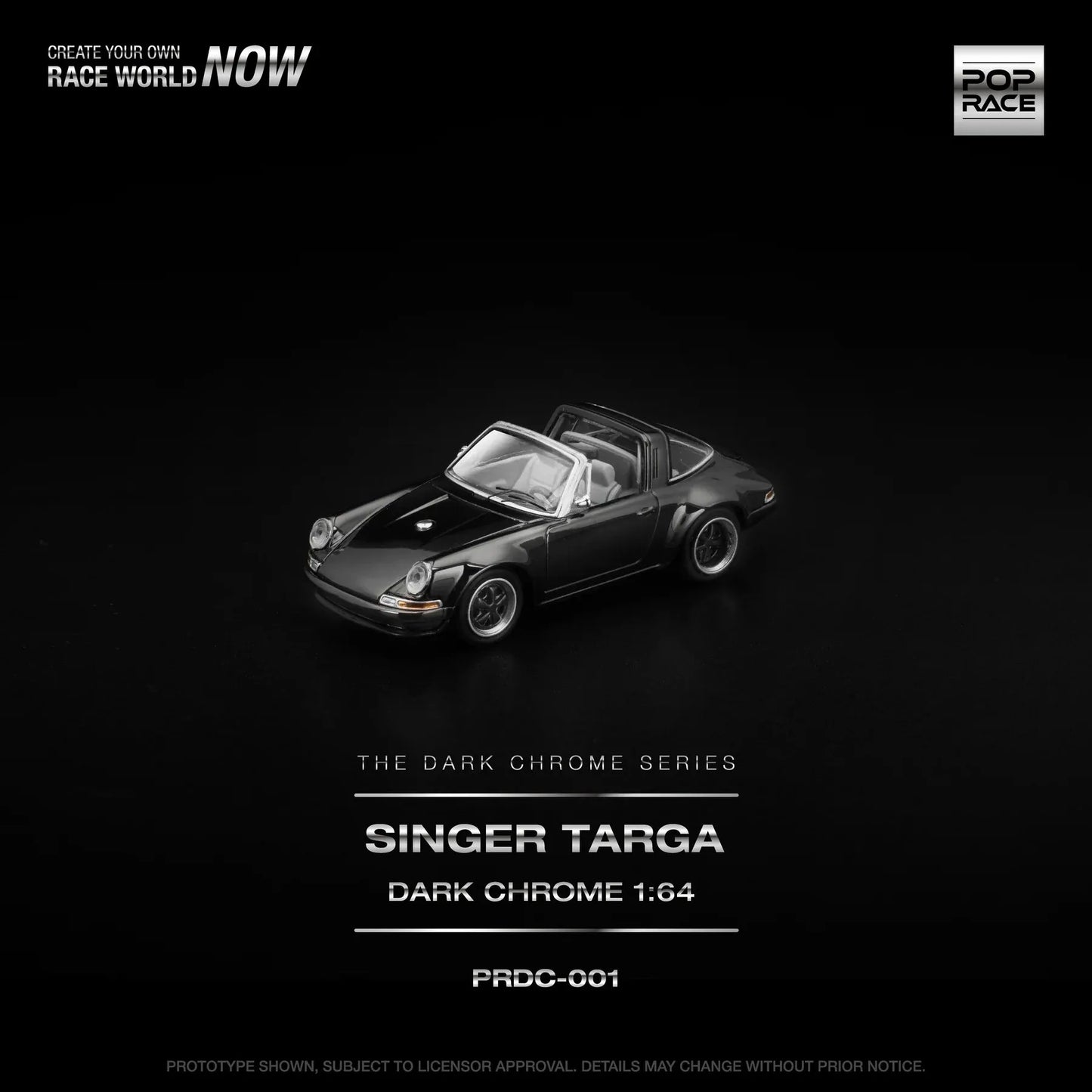 PopRace 1:64 SINGER TARGA – DARK CHROME