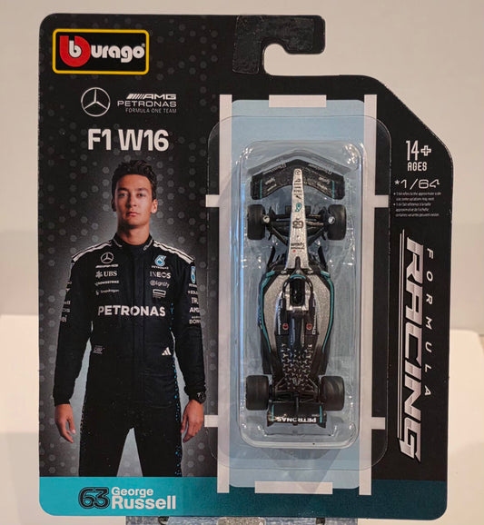 Bburago 1:64 F1 2025 Mercedes AMG F1 W16 #63 George Russell