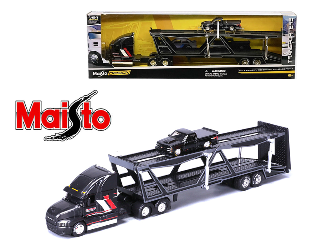 Maisto 1:64 Mack/ 1993 Chevrolet 454 SS Pickup – Black