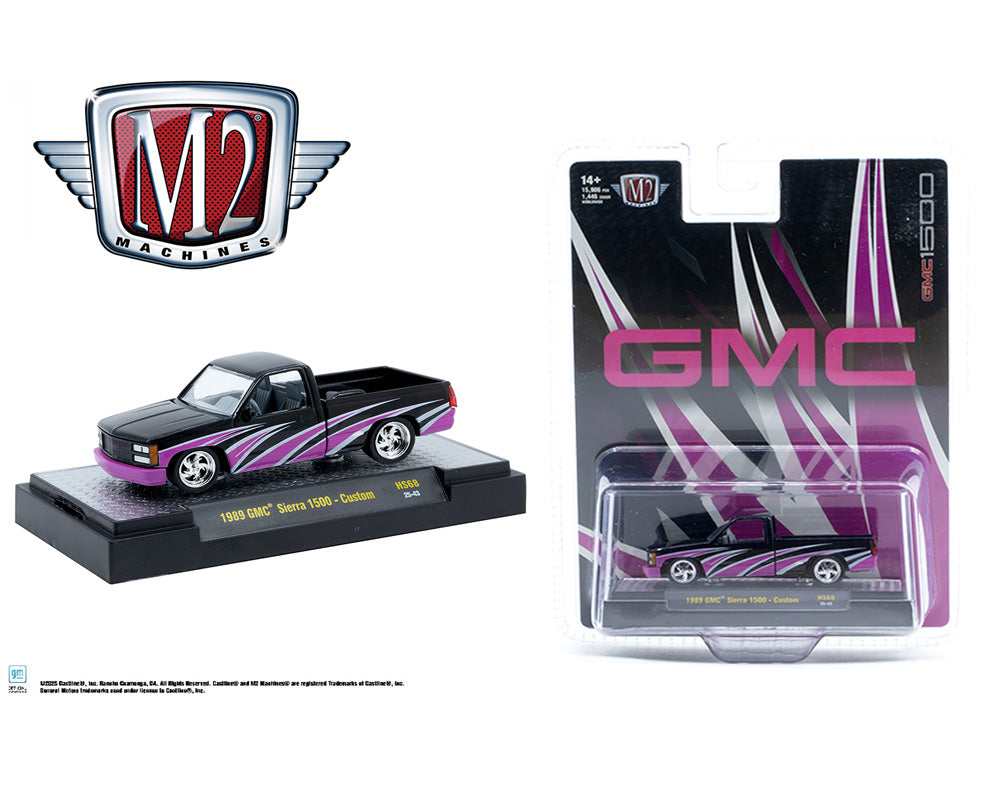 M2 Machines 1:64 1989 GMC Sierra 1500 – Custom Black Pink