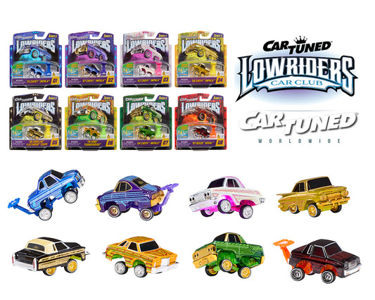 CarTuned 1:64 Lowriders SHOW GLOW Series 3 Assortment of 8 Styles 2026 – L.E.D. Light Up & Hopper Chassis Option