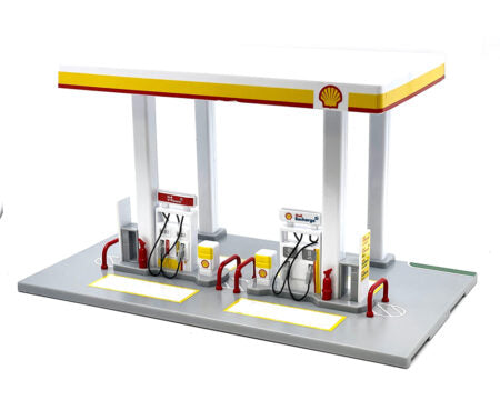 CCA 1:64 Shell Gas Station Playset with Volvo Oil Tanker & Volvo Tow Truck (9.75″ L x 5.5″ W x 5.5″ H