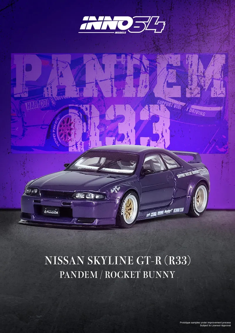 INNO64 1:64 Nissan Skyline GT-R (R33) “Pandem Rocket Bunny” – Purple