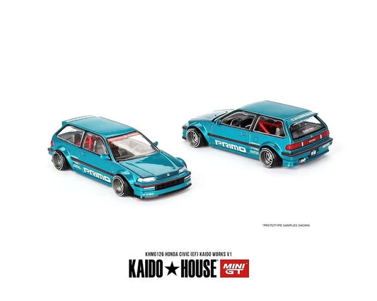 Kaido House 1:64 Honda Civic EF Kaido Works V1 Tahitian Green KHMG126