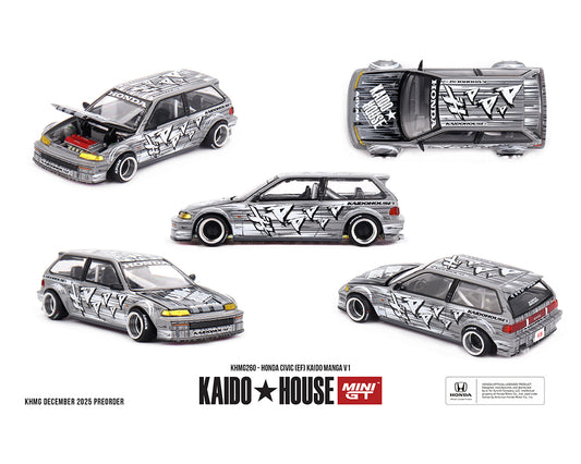 Kaido House x Mini GT 1:64 Honda Civic (EF) Kaido Manga V1 – Silver