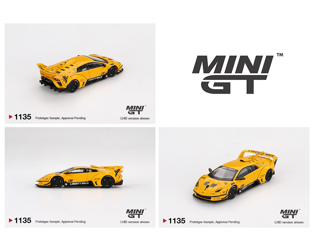 Mini GT 1:64 LB-Silhouette WORKS MURCIELAGO GT Evo – Yellow