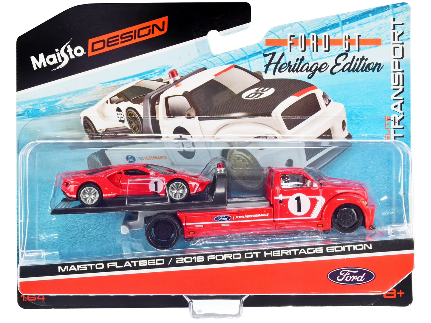 Muscle Machines 1:64 Flatbed/ 2018 Ford GT Heritage Edition
