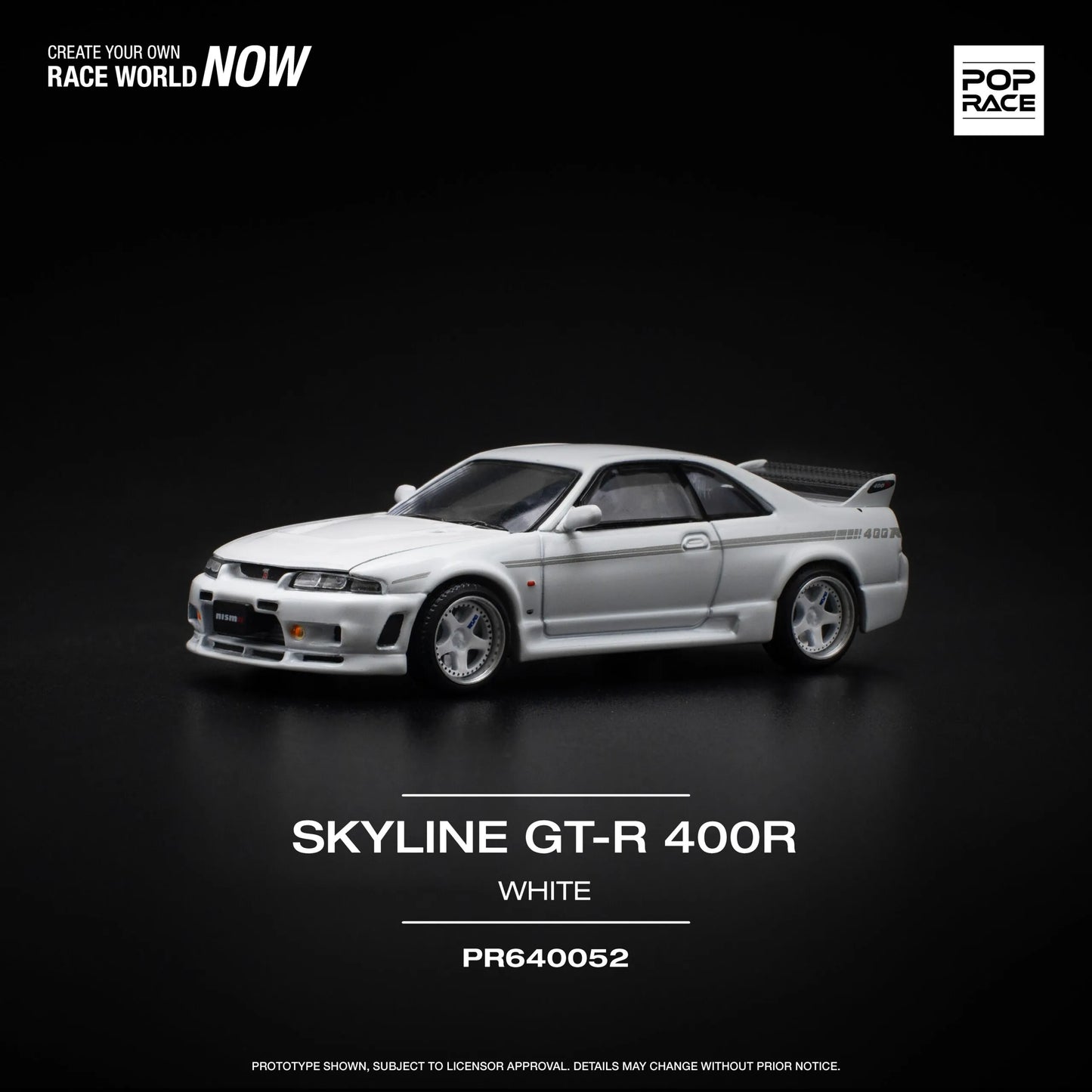 PopRace 1:64 NISSAN GT-R NISMO 400R  WHITE
