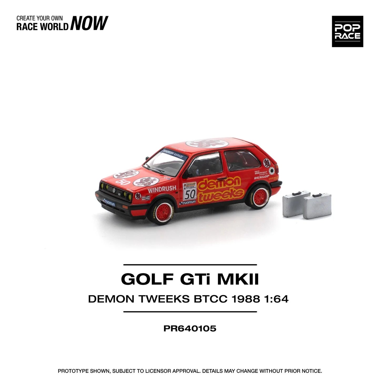 PopRace 1:64 GOLF GTI MkII – TEAM DEMON TWEEKS BTCC 1988