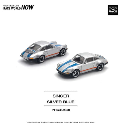 PopRace 1:64 Singer – Silver Blue