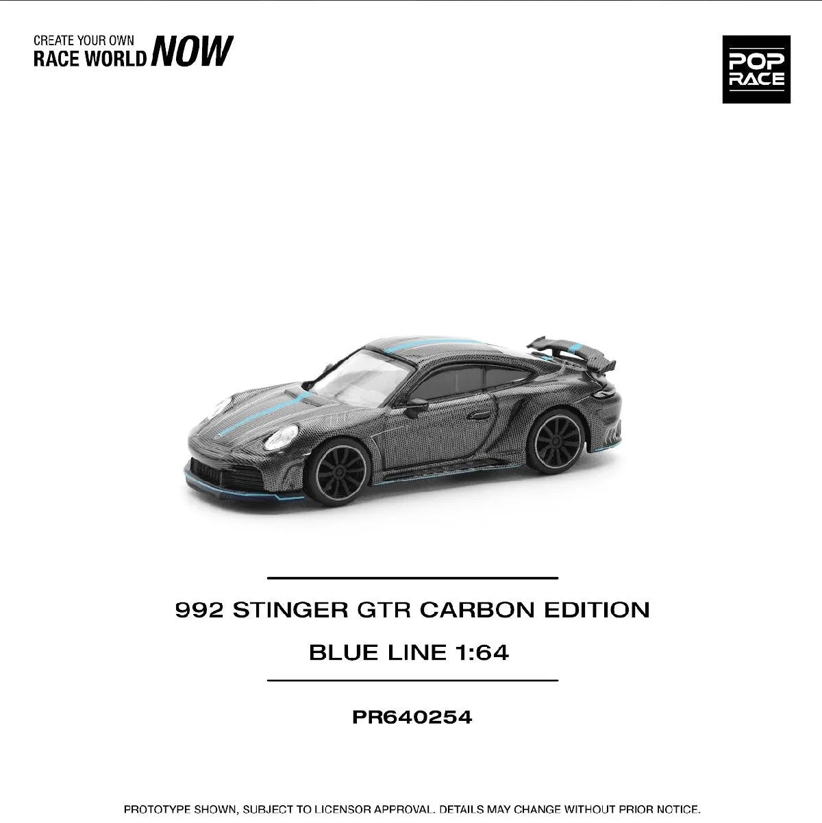 PopRace 1:64 992 Stinger GTR Carbon Edition (Blue Line)