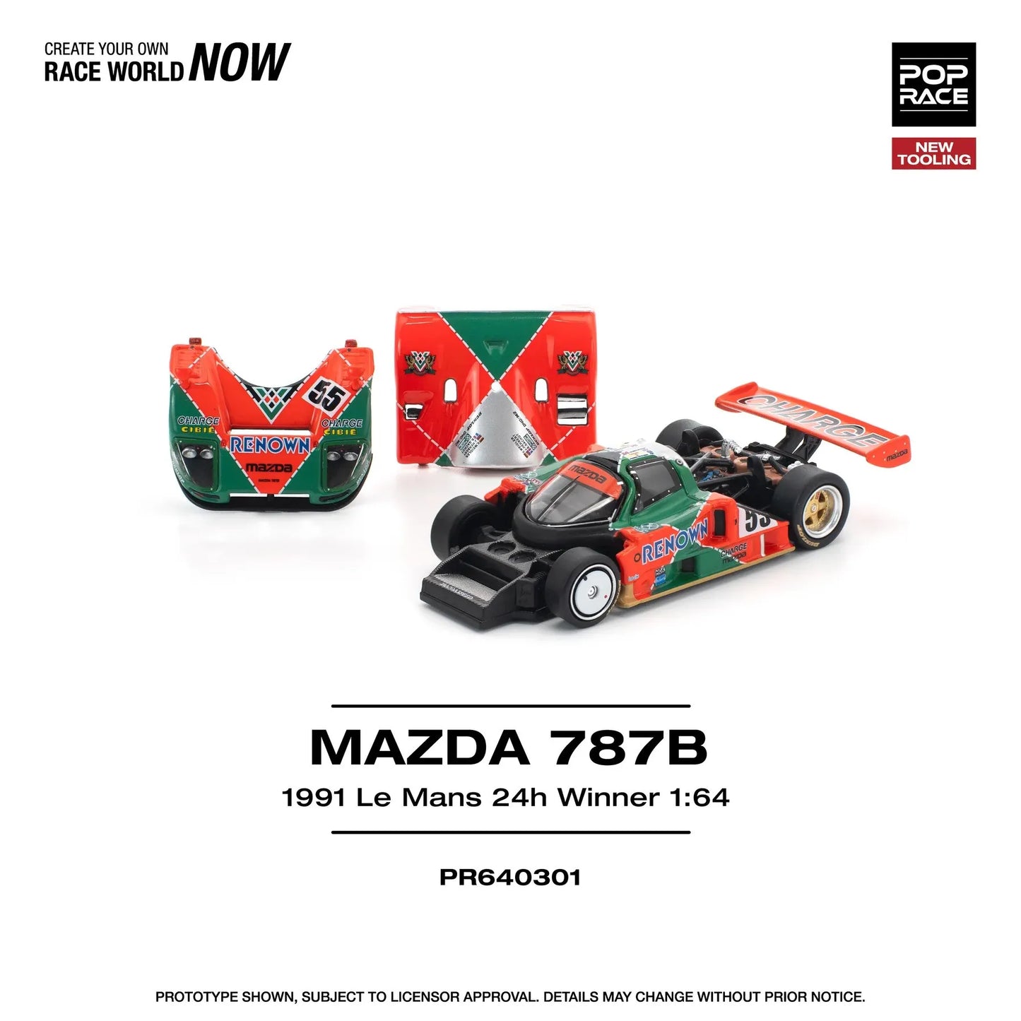PopRace 1:64 MAZDA 787B 1991 LE MANS 24H WINNER
