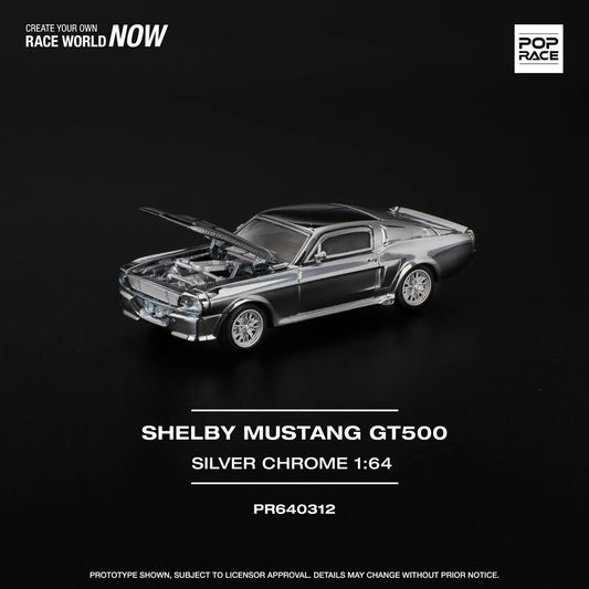 PopRace 1:64 Shelby Mustang GT500 ‘1967 – Dark Chrome