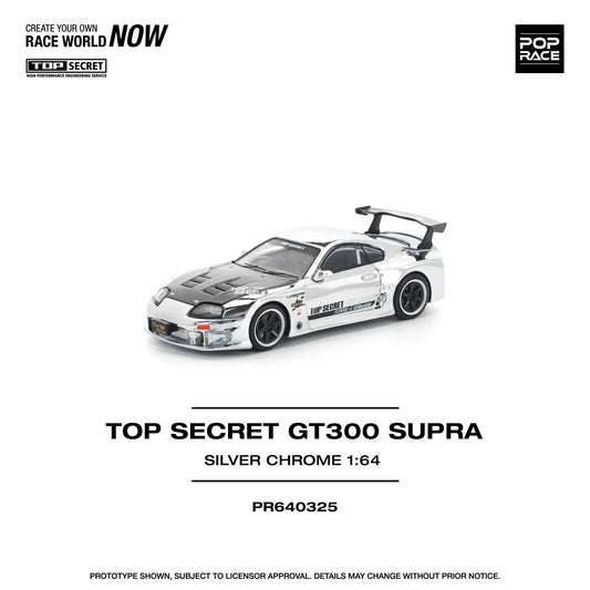PopRace 1:64 TOP SECRET GT300 SUPRA – SILVER CHROME