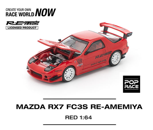 Pop Race 1:64 MAZDA RX7 FC3S RE-AMEMIYA - RED