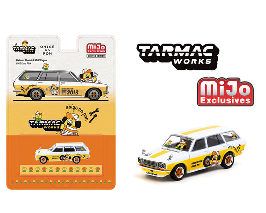 Tarmac Works 1:64 Datsun Bluebird 510 Wagon OHIGE no PON – White – Global64 – MiJo Exclusives