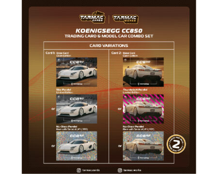 Tarmac Works 1:64 Koenigsegg CC850 With Trading Cards Pack – White – Global64 – MiJo Exclusives Limited Edition