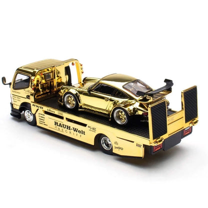Pop Race 1:64 Porsche RWB 930 & RWB Truck Gold RWB Set HEC 2026