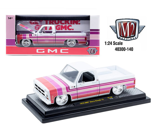M2 Machines 1:24 1976 GMC Sierra Grande 15 – White – Release 140B