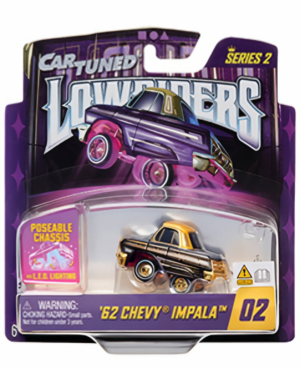 CarTuned 1:64 Lowriders SHOW GLOW Series 2 Assortment of 8 Styles 2026 – LED Light Up Chassis