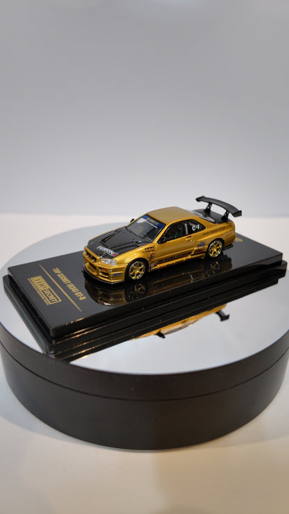 INNO64 1:64 TOP SECRET R34 GT-R Gold