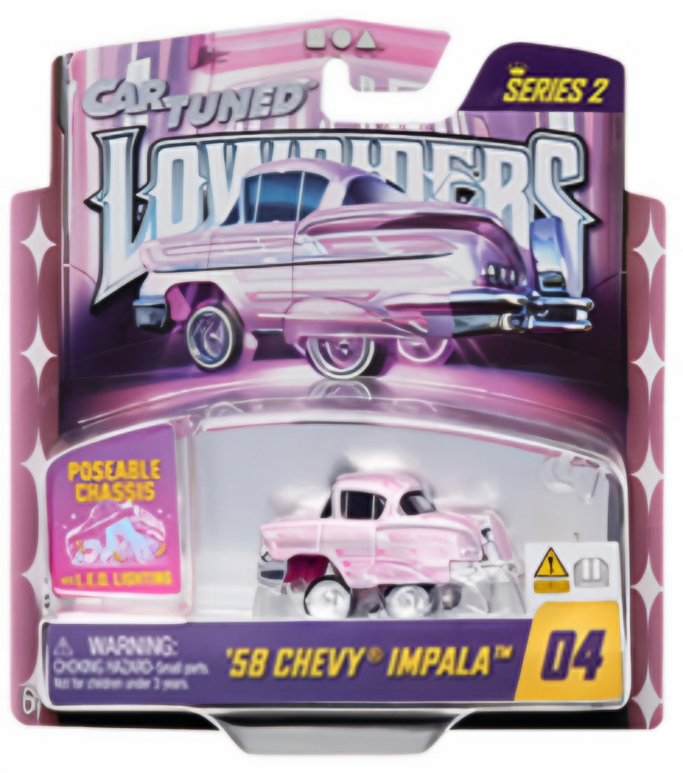 CarTuned 1:64 Lowriders SHOW GLOW Series 2 Assortment of 8 Styles 2026 – LED Light Up Chassis