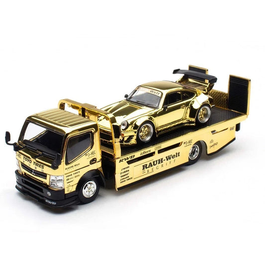 Pop Race 1:64 Porsche RWB 930 & RWB Truck Gold RWB Set HEC 2026