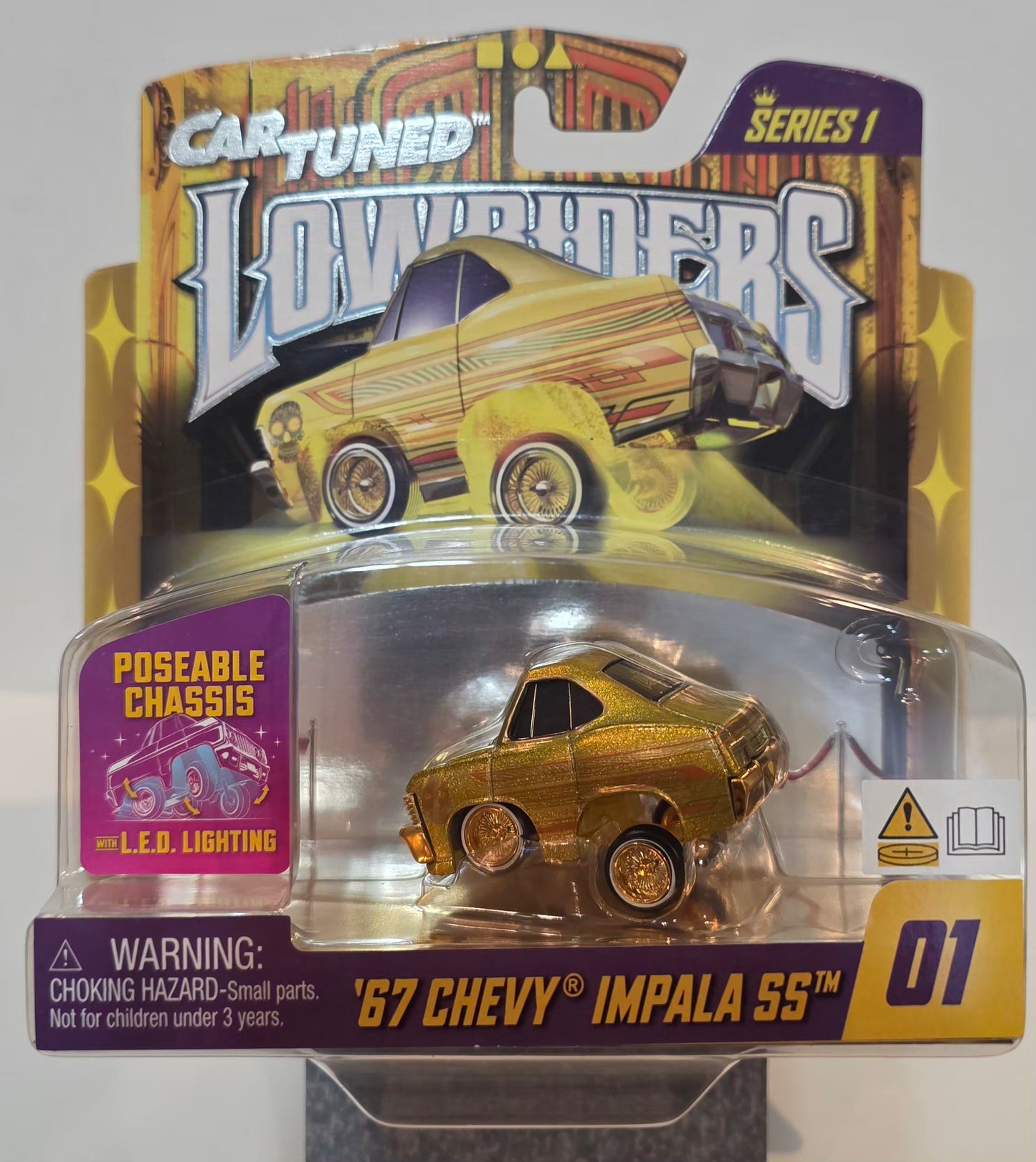 CarTuned 1:64 Lowriders SHOW GLOW Series 1 Assortment of 8 Styles 2025 – L.E.D. Light Up Chassis