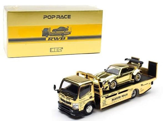 Pop Race 1:64 Porsche RWB 930 & RWB Truck Gold RWB Set HEC 2026