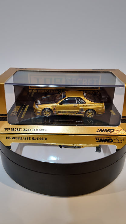 INNO64 1:64 TOP SECRET R34 GT-R Gold